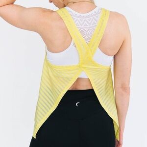 NWT Zyia Active Lemon Nimbus Split Back Tank In Yellow Size Large